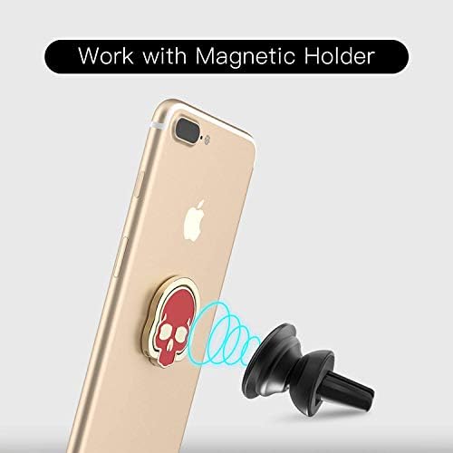Дръжка с пръстен във формата на черепи за мобилен телефон homEdge, Комплект от 3 опаковки, регулиращи се на 360 ° стойка за пръстена на пръста си, Подходящи за магнитни ав?