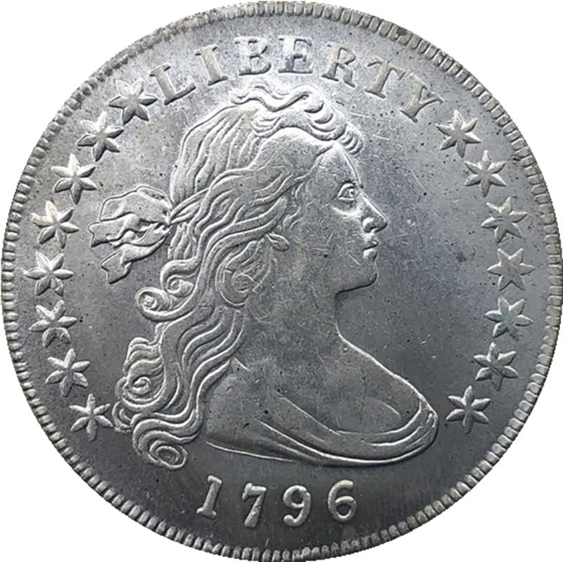 1796 Американски Монети, Месинг Със Сребърно Покритие, Монети Старинни Занаяти Чуждестранни Възпоменателни Монети