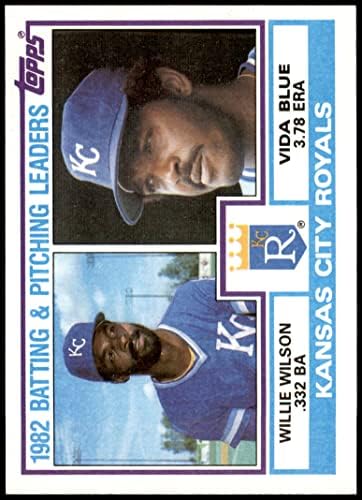 1983 Лидери Topps # 471 Рояли Уили Уилсън/Вид Блу Канзас Сити Роялз (Бейзболна картичка) NM/ MT Рояли