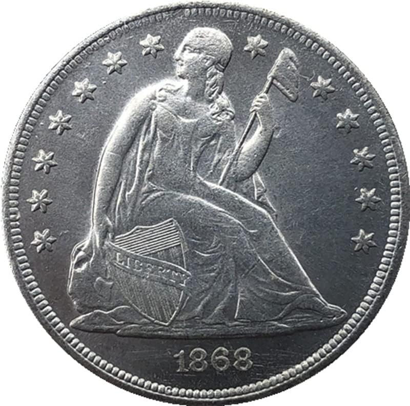 1868 Американски Монети, Месинг Със Сребърно Покритие, Монети Старинни Занаяти Чуждестранни Възпоменателни Монети