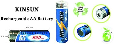 KINSUN 8-Pack Акумулаторна Батерия 1,2 На Ni-Cd AA 900 mah за работа на Открито Слънчево Градинско Осветление, Озеленяване