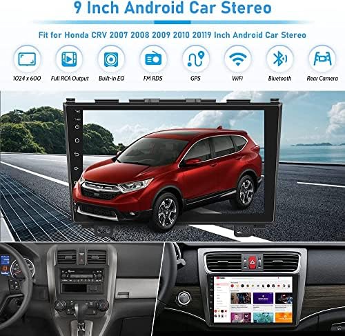 Hikity Android 11 Кола Стерео за Honda CRV 2007 2008 2009 2010 2011 2012 Радио с 9 Сензорен Главното устройство за GPS-Навигация