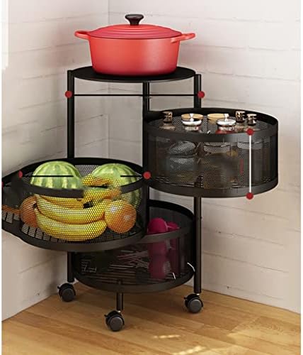 MIAOHY Многослоен Кухненски рафтове за съхранение на Въртящата се Кошница за зеленчуци и плодове, рафтове за съхранение в кухнята и Банята (Цвят: D, размер: 90 см * 34 см)
