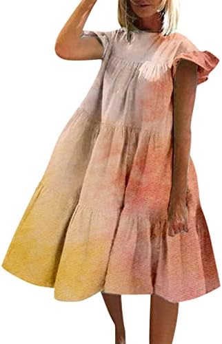 MIASHUI, миниатюрни макси-рокли, дамски пролетно-летни ежедневни рокли за почивка, сладки памучни макси-рокли с принтом тай-боя