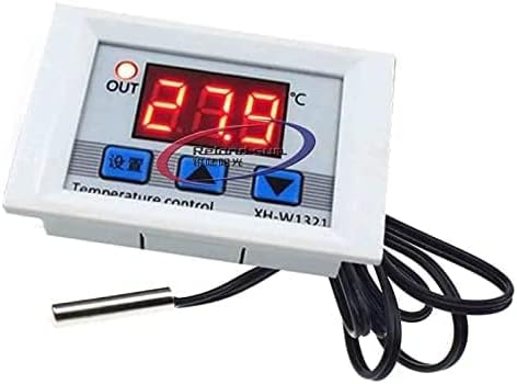 XH-W1321 0,1 Цифров Термостат и Вграден Цифров Дисплей Ключ Регулатор на Температурата с Дождевиком НПМ Сензор за Измерване Компонент (Бял
