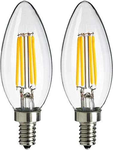 Реколта полилей Sunlite LED с мощност 4 W (еквивалент на 25 W) Основа Канделябра с крушка с нажежаема жичка (E12), и Топло Бяла