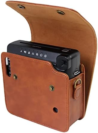 Rieibi Square SQ6 Case, Защитен калъф за фотоапарат непосредствена печат Fujifilm Instax Square SQ6, Компактен калъф от Изкуствена кожа с Регулируемо пагон, Кафяв, Косметичка