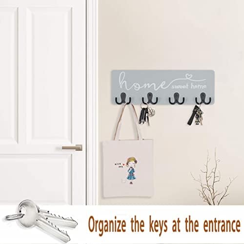 Стенен монтаж Декоративен държач за ключове Ikviier от бор, Поставка за ключове на стената, на една Кука за ключове на