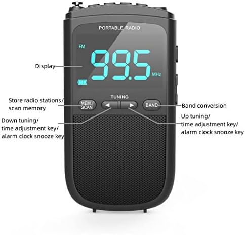 YTYZC Преносим Мини FM/AM Стерео Дисплей Радиостанция За съхранение на Данни Часовници 3,5 мм Изход за слушалки