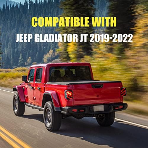 Led задни светлини COWONE, Съвместими с Jeep Gladiator JT 2019-2022, Черни Задни светлини, Стоп-сигнал, указател на завоя