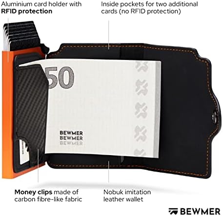 BEWMER 1 Екраниран Портфейл за кредитни карти за мъже и жени | Мъжки Тънък портфейл | Държач за документи и кредитни карти за мъже |