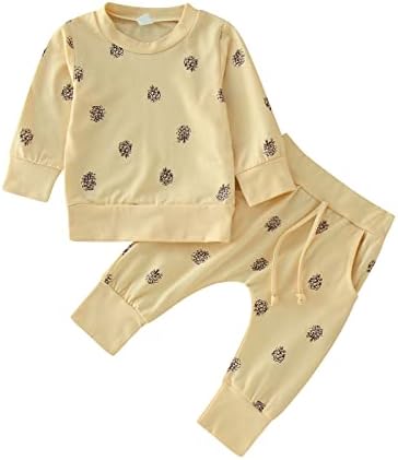 KAGAYD/ Облекло за момичета, комплект есенни панталони с дълги ръкави и принтом за новородените момичета и Момчета, Размер дрехи 8, Роклите