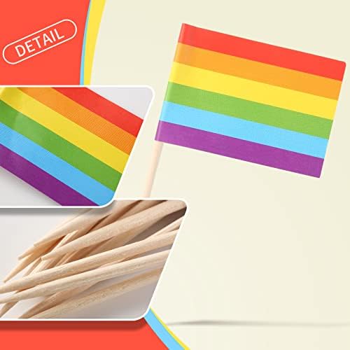 Sunshane, 100 Опаковки, с Преливащи се цветове Конци за гей-парад, Мини-Малки ЛГБТ-Оптимистичните Пръчки, Знамена, Пръчки, за