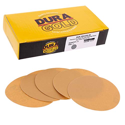 Шлифовъчни дискове Dura-Gold 3 с шкурка 320, опорна плоча с плетене на една кука и линия и подплата за свързване с мека плътност