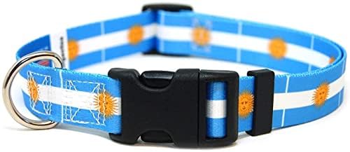 Нашийник за кучета Аржентина | Флаг на Аржентина | Быстросъемная обтегач | Произведено в Ню Джърси, САЩ | за малки кучета