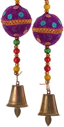 Комплект за творчество Aditri от 2 Нишки, Разноцветни Висящи Гирлянди под формата на Шушулки с Камбана, Индийски Вратите Висящи