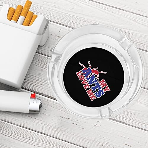 Моите Мравки Ме Обичат, С Красив Дизайн Пепелници от Дебело Стъкло Класически Кръгъл Мундщук за Цигари Офис Украса Начало на Работния Плот