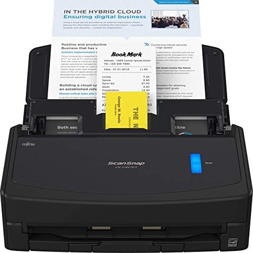 Универсален облачен документи скенер Fujitsu ScanSnap iX1600 Deluxe с Adobe Acrobat Pro DC за Mac или PC, черен (обновена)