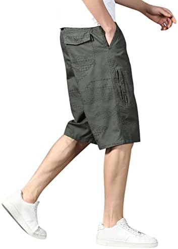 Компресия Шорти MIASHUI за Мъже, Мъжки Модни Ежедневни Обикновена къси Панталони с много Джобове с Цип и Ключалката, Улични Шорти, Свободни Панталони