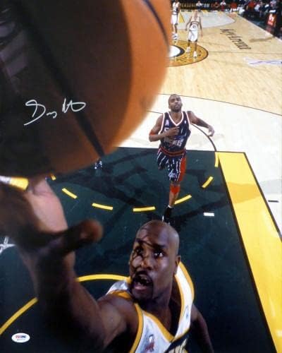 Снимка на Гари Пейтона в рамката на 16x20 с автограф на Сиатъл Суперсоникс PSA/DNA С източване 200339 - Снимки на NBA с автограф