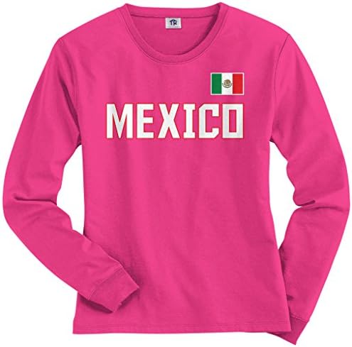 Женска тениска Threadrock Национална гордост на Мексико с дълъг ръкав