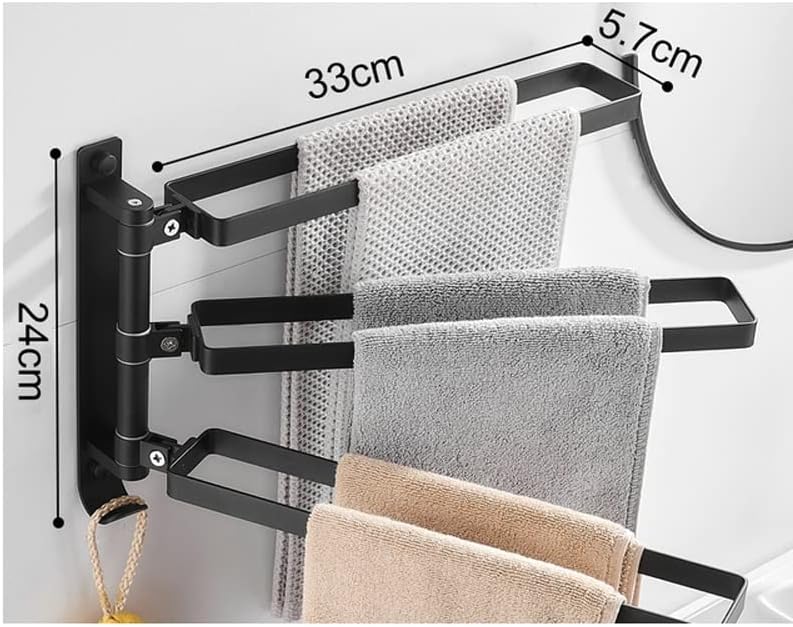 Въртящата се закачалка за кърпи N/A Космическа Алуминиева Мобилни закачалка за съхранение в банята без удар (Цвят: бял-Плодов персик5, размер: 24 * 33 см)