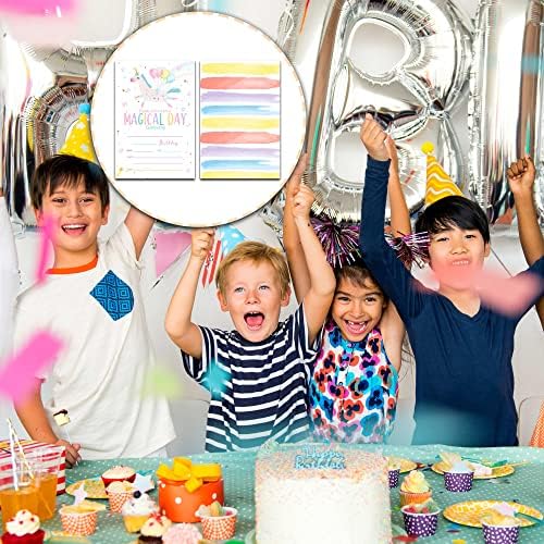 Създайте Най-Магически Покани на парти в чест на рождения ден в пликове (20 броя), Вълшебни Покани Картички с размер 4