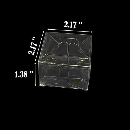 50шт Прозрачна Кутия за Руда в Шоколада, това е една Кутия за Макарони с Панделка, 2,17 × 2,17 × 1,38 Инча Кутии за Сватбени Подаръци