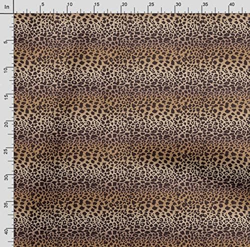 Коприна тъкани Soimoi, кърпа с принтом от кожата на леопард и тигър, ширина 42 инча, кафяв