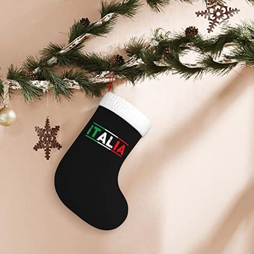 Сладки Коледни Чорапи с Италиански Флаг, Украшения за Елхи, Коледни Чорапи за Коледа на Празнични партита, Подаръци 18 Инча