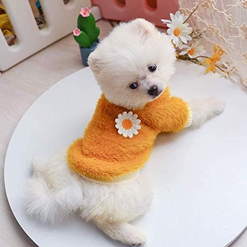 HonpraD/ Пуловери за малки кучета Вонящ G, Пуловер с плюшени цветя, в стила на Малки Кучета, Пуловери, с кръгло деколте за момичета,