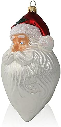 Лимитированное украса на главата на Дядо Коледа от Kurt Adler - Аксесоар за ръчно изработени Коледна елха за празничното настроение,