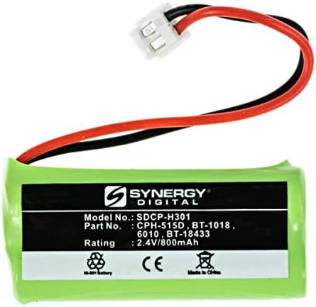 Акумулаторна батерия за безжичен телефон Synergy Digital, който е съвместим с wi-fi телефон на AT & T EL52209, (Ni-MH, В 2,4, 800 mah), батерия с голям капацитет