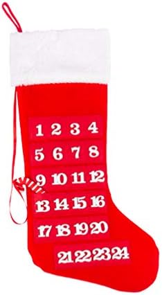 Happyyami Коледен Декор Коледни Чорапи, Коледни Чорапи Адвент-Календар 3D Войлочный Ханинг Адвент-Календар Коледен Календар за