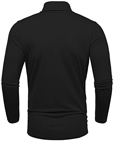 Мъжки t-shirt Amussiar с високо воротом, Приталенная, С Дълъг Ръкав, Основни Ежедневни Пуловери с Термален принтом