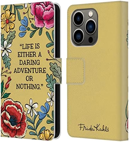 Дизайн на своята практика за главата, Официално Лицензиран Damian Kahlo Girl Power Art & Quotes, Кожен Калъф-книжка-джобен формат, Съвместим с Apple iPhone 14 Pro