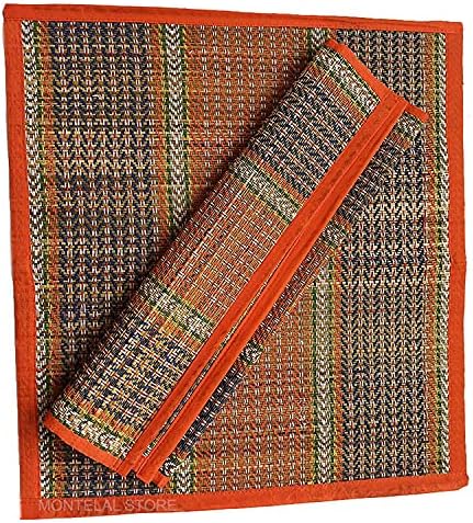 Подложки за Пуджа са ръчно изработени от естествена река билки BlueQueen/килимче за Медитация, молитви/Подложка за сядане/ Мат