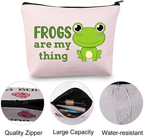 Косметичка VAMSII Frog е Забавна Лягушачья чанта, Подаръци за любителите на Жаби, Косметичка, Лягушачья Пътна чанта, жаби и стотици are My Thing (Розова Косметичка)