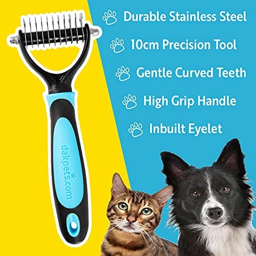 Инструмент за грижа за котки и кучета DakPets | Универсална Метално Гребло За премахване на грунд, Гребен за разнищване, Нож за отстраняване на вълна, Средство за према?
