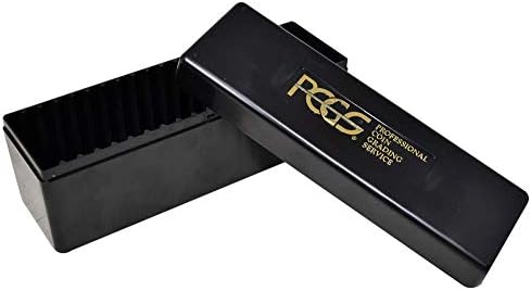 Пластмасова кутия за съхранение на PCGS за 20 притежателите на монети, черен цвят, комплект от 8 броя
