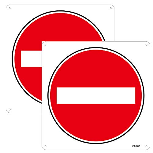 Стоп-сигнали в опаковка от 2 теми Червен Стоп Алуминиев Пътен знак Предупредителен Знак с 2 Предварително предварително пробити дупки за закрепване,