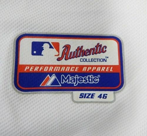 Miami Марлини Keys 4 Използвана в играта Бяла Риза DP13737 - Използваните в играта тениски MLB