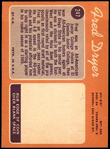 1970 Topps # 247 Фред Драйер Ню Йорк Джайентс-FB (Футболна карта) VG Джайънтс-FB San Diego St