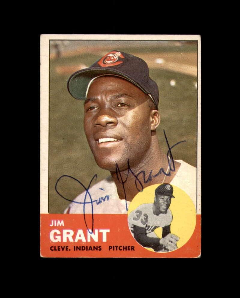 Джим Грант е Подписал Автограф 1963 г. Topps Cleveland Indians