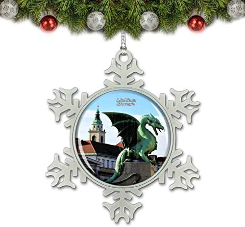 Умсуфа Словения Мост Дракон На Любляна Коледен Орнамент За Украса На Елхата Crystal Метален Сувенир Подарък