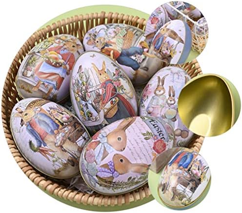 Кутия за великденски шоколадови бонбони, Фалшиви Яйца, 6 бр., Кутия за бонбони във формата на Великденски яйца, Лидице кутия