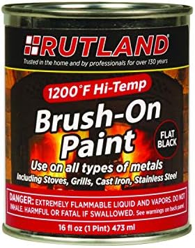 Rutland Products, Черна Боя за плоски плочи, нанесенная четка при температура от 1200 ° F, 16 течни унции (опаковка по 1 течна унция)
