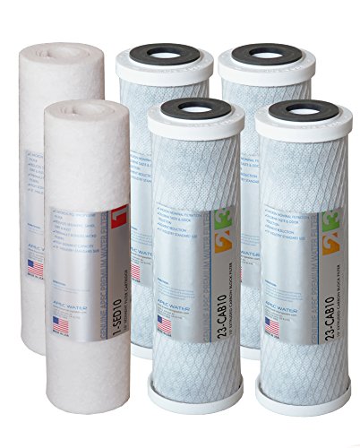 APEC Water Systems WFS-1000 3-Степенна Система за филтриране на вода Под мивката, Бял с комплект филтри 2, Произведен в САЩ, Двойна Смяна 1-3 Степени за система за обратна Осмоза се