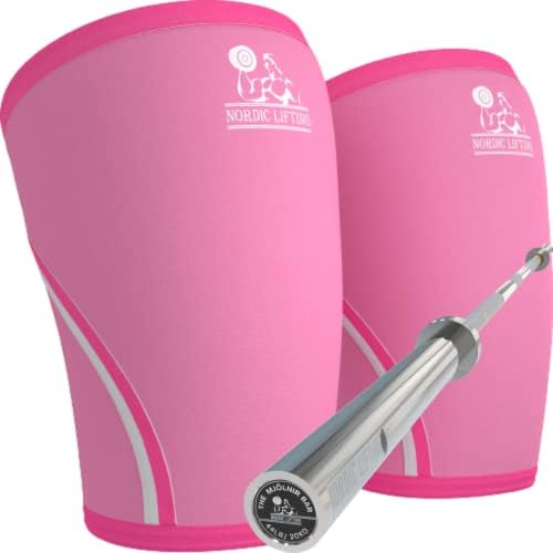Ръкави до коленете Средно-Розов цвят с Олимпийски щанга за пауэрлифтинга - Mjolnir