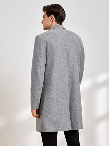 Якета OSHHO за жените - Мъжко палто с яка-лацканом копчета отпред (Цвят: Сив, Размер: Малък)